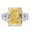 Two-Tone Sterling Silver Engagement Ring - 14.22 CT Center Stone