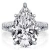 Split Pear Cut 6.00 CT Simulated Diamond Engagement Ring in Sterling Silver