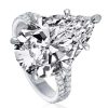 Split Pear Cut 6.00 CT Simulated Diamond Engagement Ring in Sterling Silver