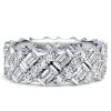 3.20 CT. TW. Round & Emerald Cut Eternity Band in Rhodium-Plated 925 Sterling Silver