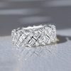 3.20 CT. TW. Round & Emerald Cut Eternity Band in Rhodium-Plated 925 Sterling Silver