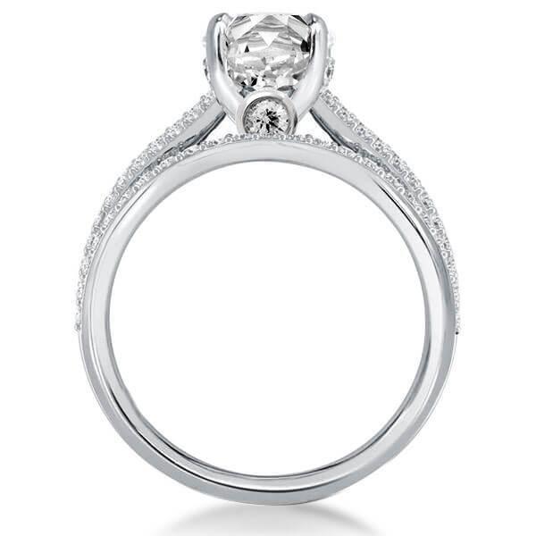 Split Shank White Sapphire Bridal Set in Sterling Silver