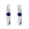 Classic Blue Round Huggie Hoop Earrings - Sterling Silver