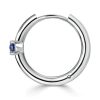 Classic Blue Round Huggie Hoop Earrings - Sterling Silver