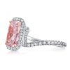 Halo Created Pink Sapphire Engagement Ring - 925 Sterling Silver, 7.62 CTW