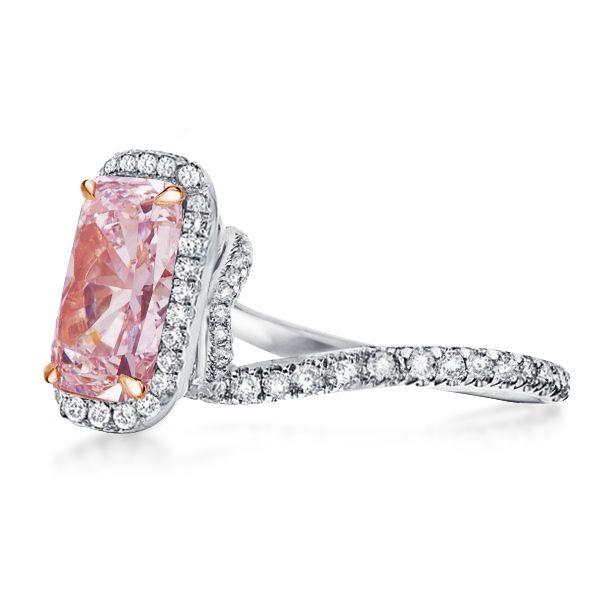 Halo Created Pink Sapphire Engagement Ring - 925 Sterling Silver, 7.62 CTW
