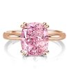 Rose Gold Cushion Cut Pink Sapphire Engagement Ring - 5.0 CT Simulated Gemstone