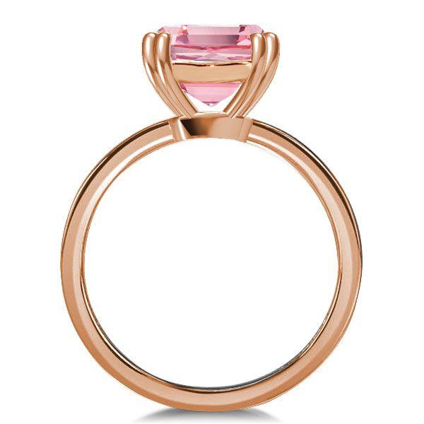 Rose Gold Cushion Cut Pink Sapphire Engagement Ring - 5.0 CT Simulated Gemstone