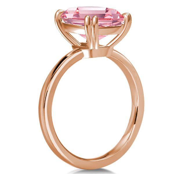 Rose Gold Cushion Cut Pink Sapphire Engagement Ring - 5.0 CT Simulated Gemstone