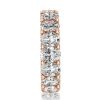 Rose Gold Eternity Band - Oval Created White Sapphire Wedding Ring - 9.50 CT. TW.