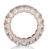 Rose Gold Eternity Band - Oval Created White Sapphire Wedding Ring - 9.50 CT. TW.