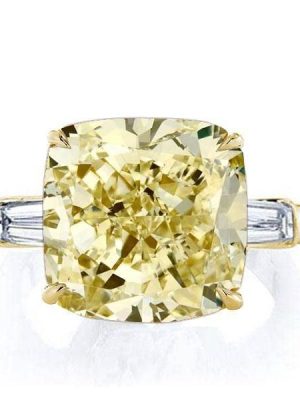 Yellow Sapphire Engagement Ring in 18K Gold Plated Sterling Silver