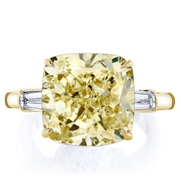 Yellow Sapphire Engagement Ring in 18K Gold Plated Sterling Silver