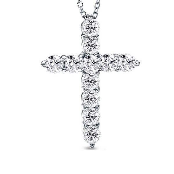 925 Sterling Silver Cross Necklace and Earrings Jewelry Set