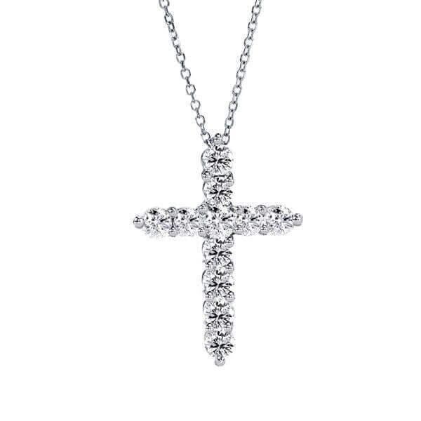 925 Sterling Silver Cross Necklace and Earrings Jewelry Set