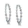 Pear Cut Hoop Earrings - Inside Out 925 Sterling Silver - White, Gold, Rose Gold