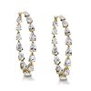 Pear Cut Hoop Earrings - Inside Out 925 Sterling Silver - White, Gold, Rose Gold