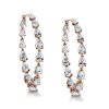 Pear Cut Hoop Earrings - Inside Out 925 Sterling Silver - White, Gold, Rose Gold