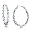 Pear Cut Hoop Earrings - Inside Out 925 Sterling Silver - White, Gold, Rose Gold