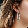 Pear Cut Hoop Earrings - Inside Out 925 Sterling Silver - White, Gold, Rose Gold