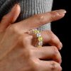 White & Yellow Topaz Cushion Cut Eternity Band in Sterling Silver