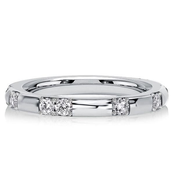 Scalloped Pavé Eternity Wedding Band Ring for Women in 925 Sterling Silver