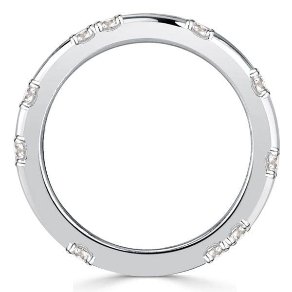Scalloped Pavé Eternity Wedding Band Ring for Women in 925 Sterling Silver