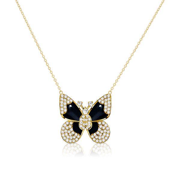 Dancing Butterfly Necklace - 18K Gold Plated Sterling Silver Pendant for Women