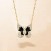 Dancing Butterfly Necklace - 18K Gold Plated Sterling Silver Pendant for Women