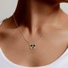 Dancing Butterfly Necklace - 18K Gold Plated Sterling Silver Pendant for Women