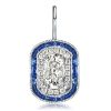 Sterling Silver Double Halo Drop Earrings with 3.20 CT. TW. Center Stones