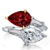 Pear-Shaped Twin Garnet Engagement Ring in Sterling Silver