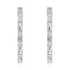 Baguette Cut Sterling Silver Hoop Earrings - 7.20 CT. TW.