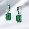 Two-Tone Emerald & Sapphire Sterling Silver Drop Earrings