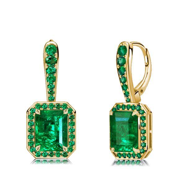 Two-Tone Emerald & Sapphire Sterling Silver Drop Earrings