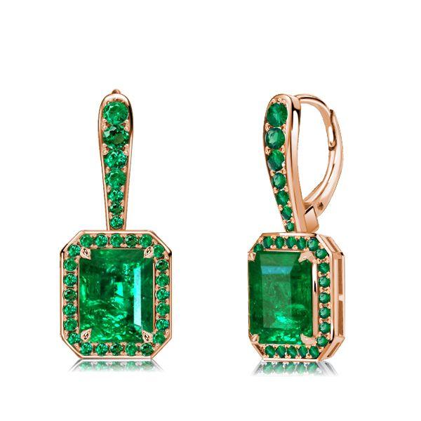 Two-Tone Emerald & Sapphire Sterling Silver Drop Earrings