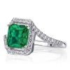 Princess Cut Bypass Engagement Ring in Rhodium Plated Sterling Silver