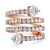 Rose Gold Spiral Engagement Ring - 0.55 CT Center Stone