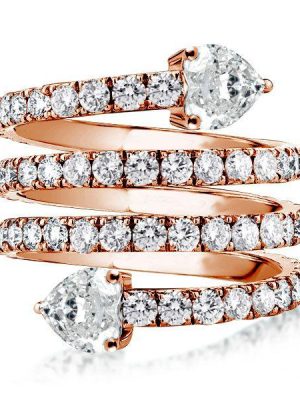 Rose Gold Spiral Engagement Ring - 0.55 CT Center Stone
