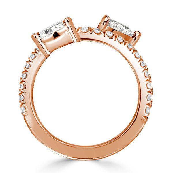 Rose Gold Spiral Engagement Ring - 0.55 CT Center Stone