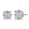 Cushion Cut Stud Earrings - 3.0 CT. TW. Simulated Diamond - Sterling Silver
