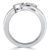 Blue Sapphire Crossover Engagement Ring - Sterling Silver, 1.72 CT. TW.