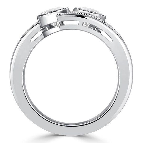 Blue Sapphire Crossover Engagement Ring - Sterling Silver, 1.72 CT. TW.