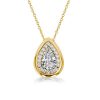 Pear Halo Pendant Necklace - 18K Gold Plated Sterling Silver