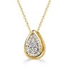 Pear Halo Pendant Necklace - 18K Gold Plated Sterling Silver