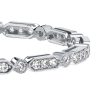 White Sapphire Milgrain Bezel Tennis Bracelet for Women in Sterling Silver
