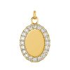 Personalized Oval Signet Initial Necklace - Sterling Silver Pave Pendant