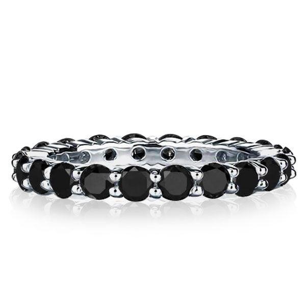 Eternity Wedding Band Ring, Classic Round Cut Stones in 925 Sterling Silver