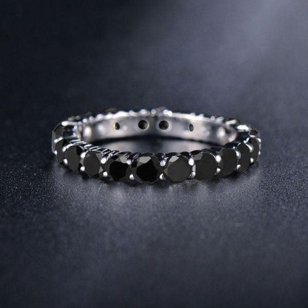 Eternity Wedding Band Ring, Classic Round Cut Stones in 925 Sterling Silver