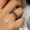 Eternity Wedding Band Ring, Classic Round Cut Stones in 925 Sterling Silver